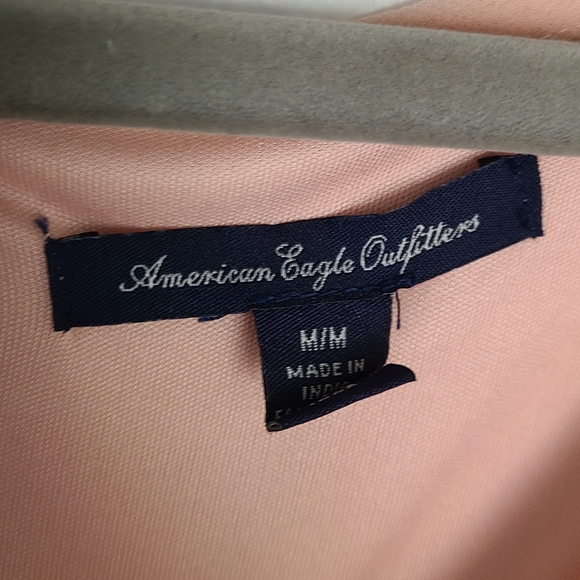 American Eagle Outfitters Pink Chiffon Fit  Flare Scoop Neckline Dress - Picture 4 of 4